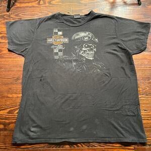 Harley-Davidson XL Biker T-Shirt Black Relaxed